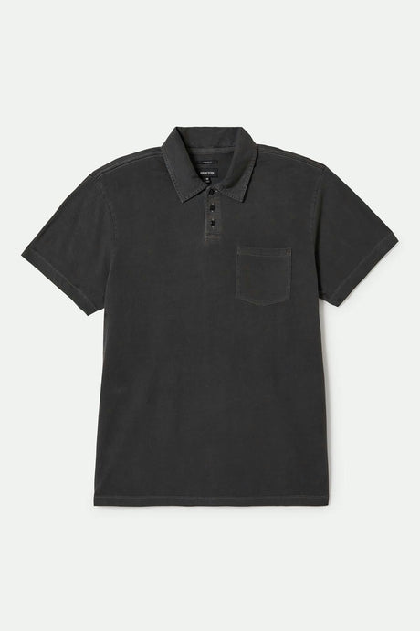 Men's Vintage Wash S/S Polo in the color Washed Black - Front Product View