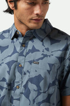 Men's Charter Print S/S Shirt in the color Washed Navy/Azure Blue Floral - Additional Fit image