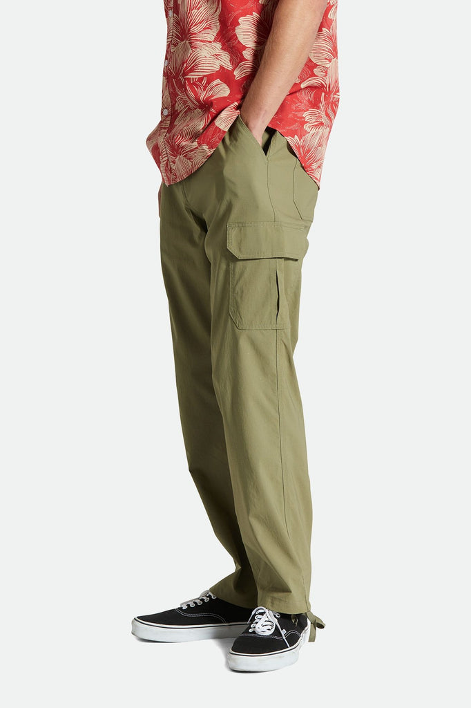 Men's Fit, Side View | Waypoint Coolmax Cargo Pant - Olive Surplus