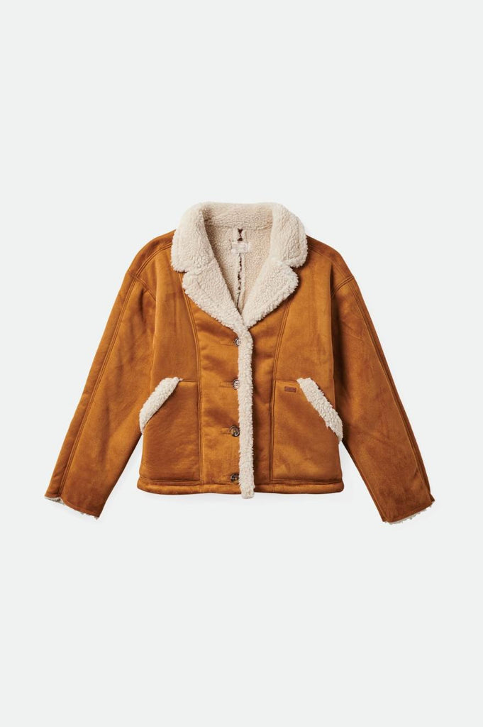 Brixton Women's Reserve Women's Vegan Shearling Jacket - Caramel | Profile