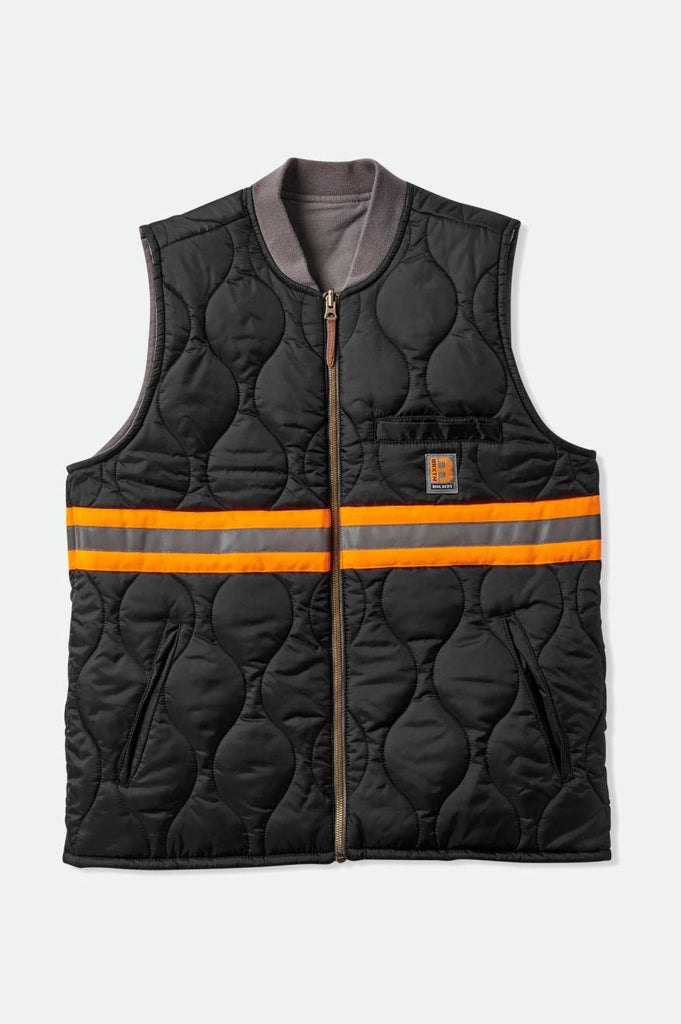 Brixton Abraham Builders Reversible Vest - Charcoal/Black