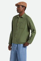 Men's Hasting Lightweight Ultra Soft Flannel in the color Wild Green - Men's Side View