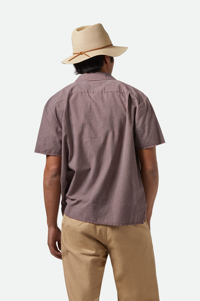 Unisex Wesley Straw Packable Fedora in the color Tan - Men's Back View