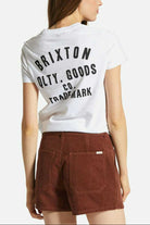 Women's Fit, Back View | Woodburn Women's Fitted Crew T-Shirt - White