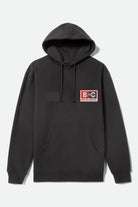 Men's BC Mfg Patch Full Zip Hoodie in the color Black - Front Product Laydown Image