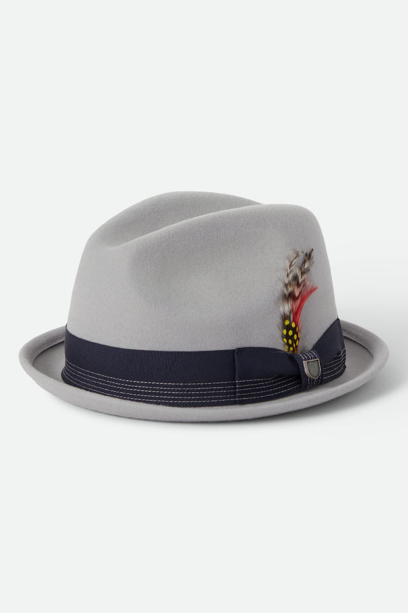 Unisex Gain Fedora in the color Light Grey/Midnight - Front Product Laydown Image