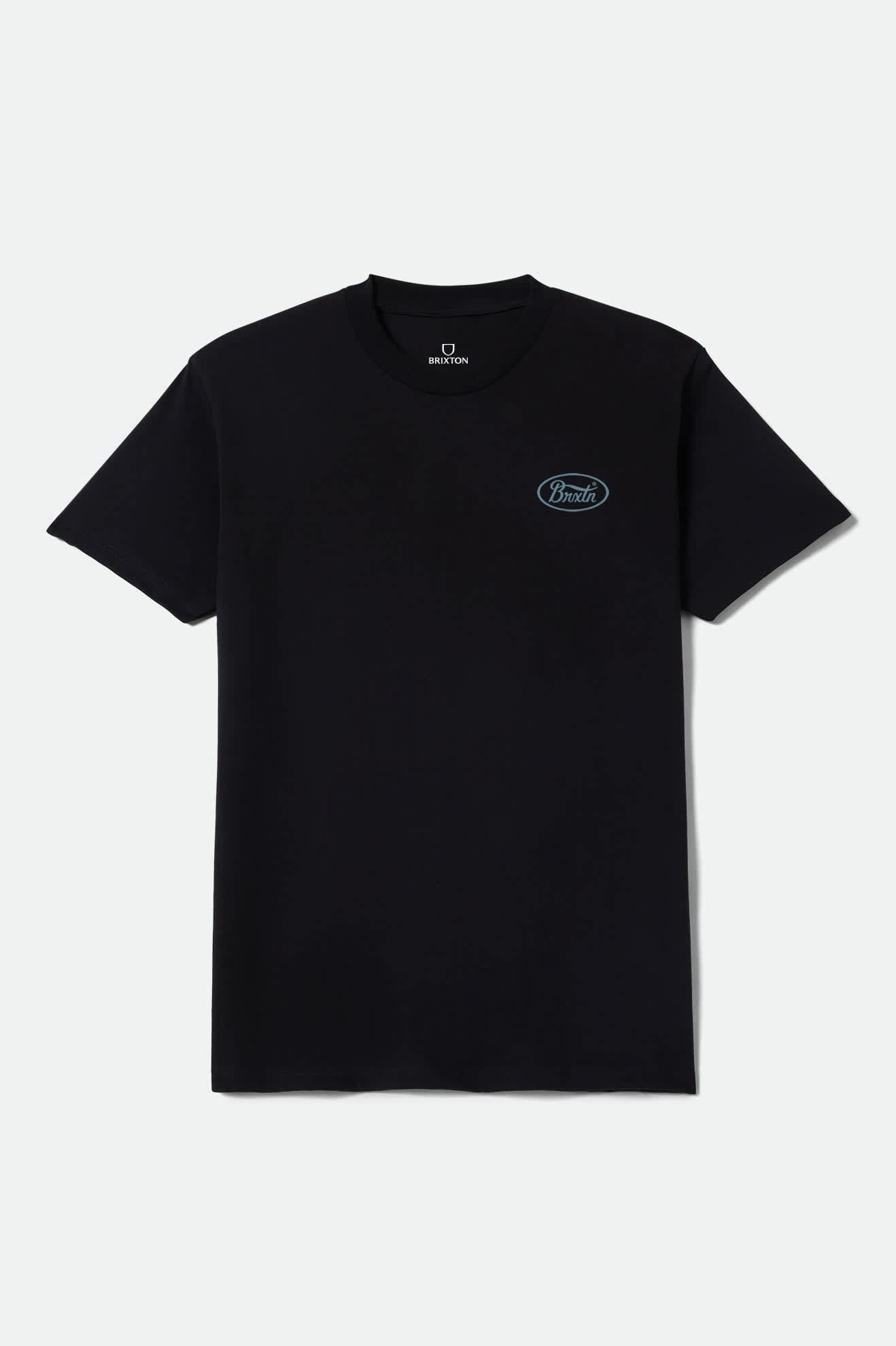 Men's Parsons Short Sleeve Standard T-Shirt in the color Black/Jade - Front Product View