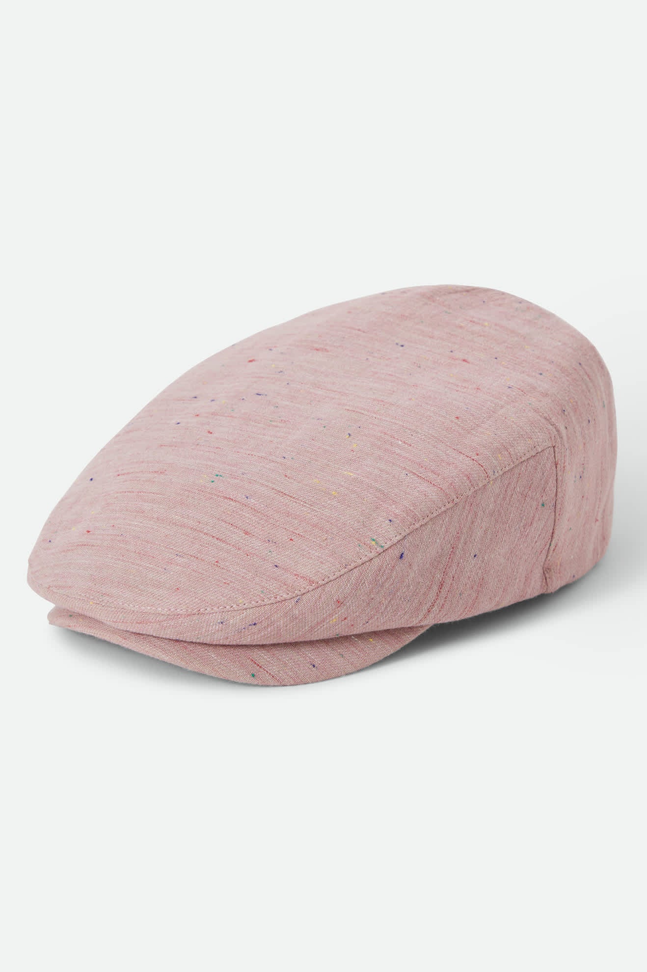 Unisex Hooligan Flat Cap in the color Pink Speckle Twist - Front Product Laydown Image