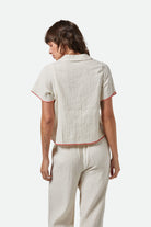 Women's Wandering Tie Top in the color Off White - Women's Back View