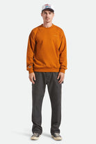 Men's Embroidered Heavyweight Crew in the color Rustic Caramel - Men's Front View
