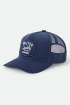 Unisex Hubal Trucker Hat in the color Dark Navy Corduroy - Front Product Laydown Image