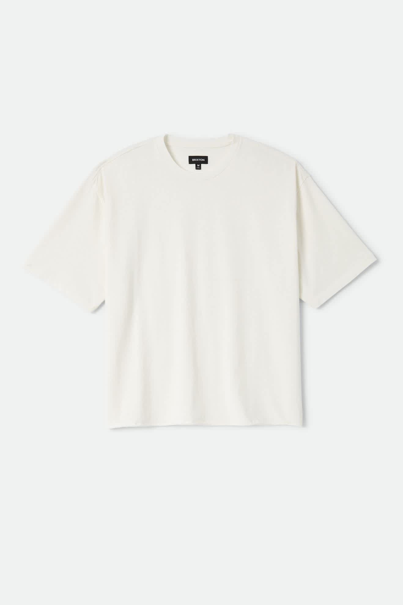 Men's Brixton Baseline Relaxed T-Shirt in the color Off White Vintage Wash - Front Product Laydown Image