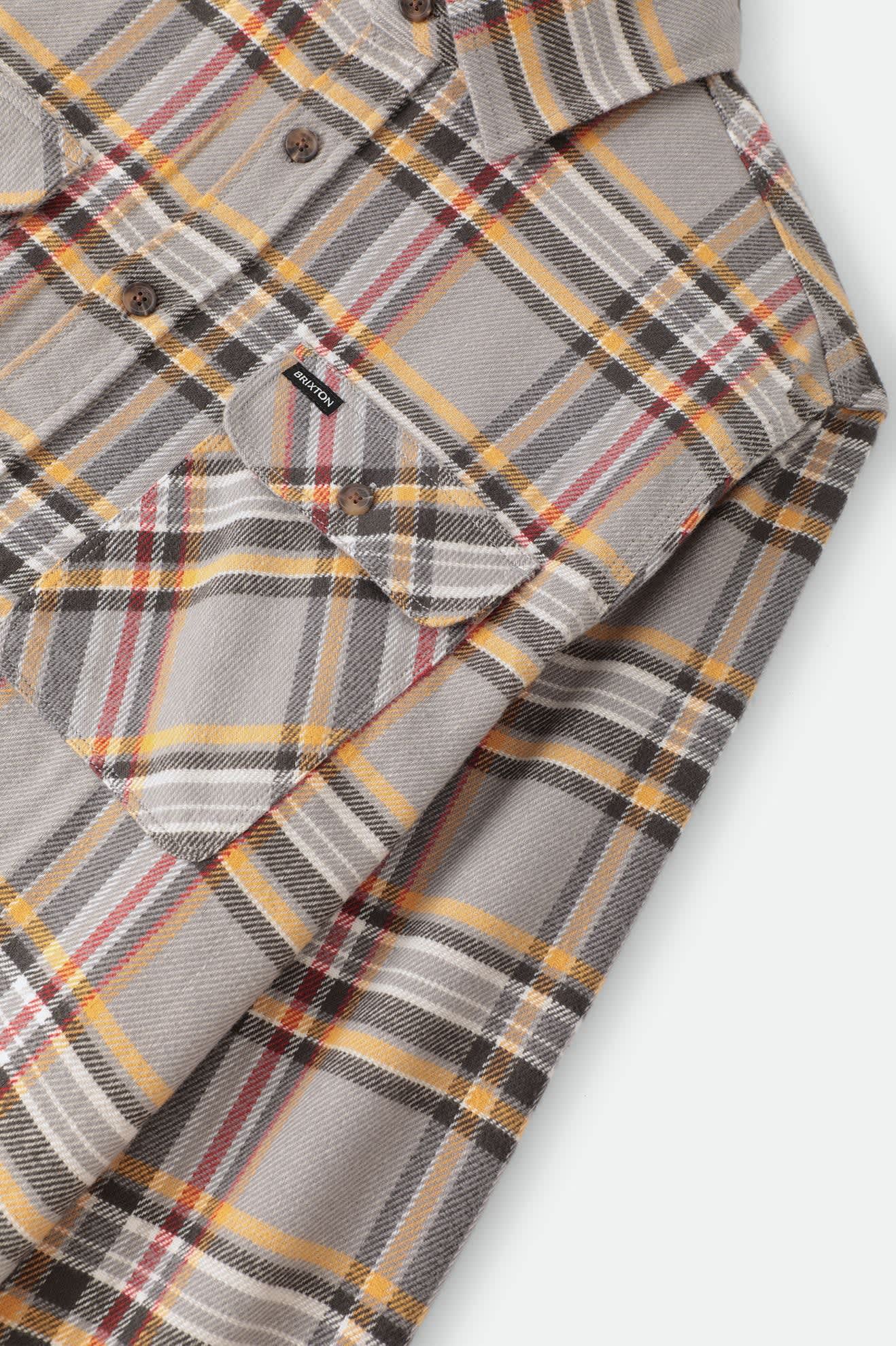 Men's Bowery Flannel in the color Washed Grey/Multi - Additional Laydown image