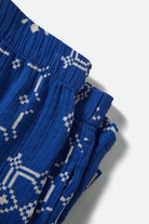 Women's Tile Short in the color Sunrise Blue Tile Print - Additional Laydown image