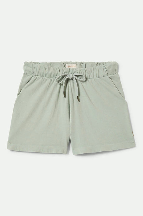 Women's Carefree Organic Garment Dyed Lounge Short in the color Sage Green - Front Product View