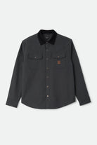 Men's Bowery Builders Ranch Performance Flannel in the color Black - Front Product Laydown Image