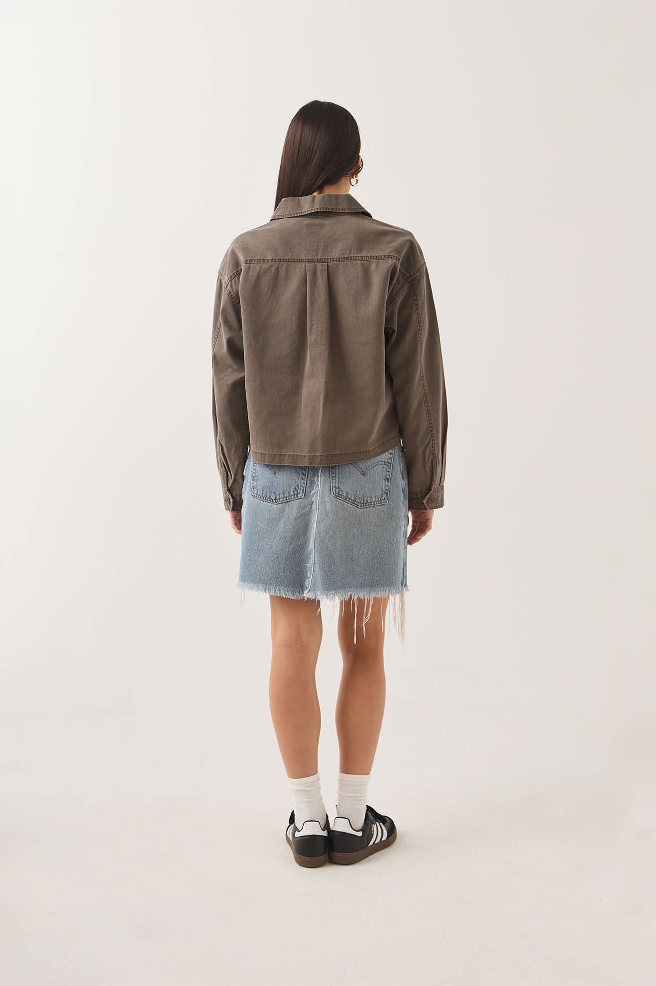 Women's Utopia Overshirt in the color Walnut Brown - Women's Back View