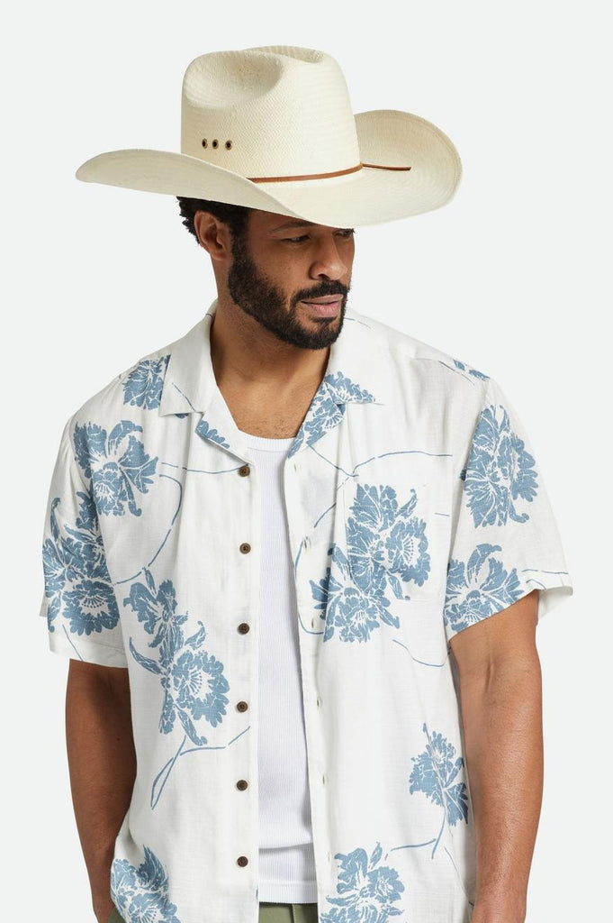 Brixton El Paso Straw Reserve Cowboy Hat - Off White