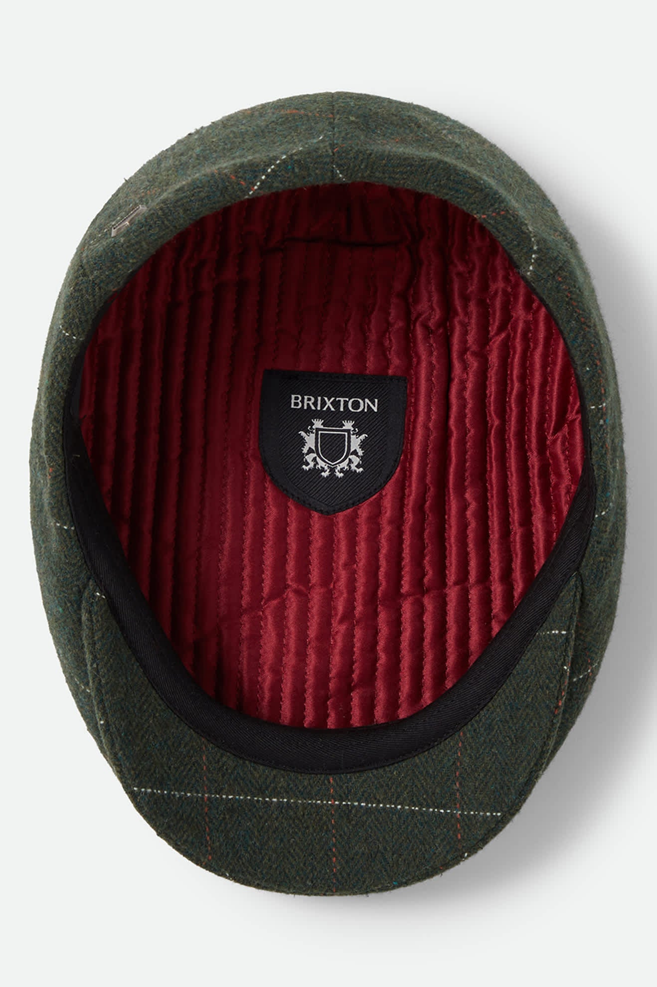Unisex Hooligan Flat Cap in the color Moss/Orange - Additional Laydown image
