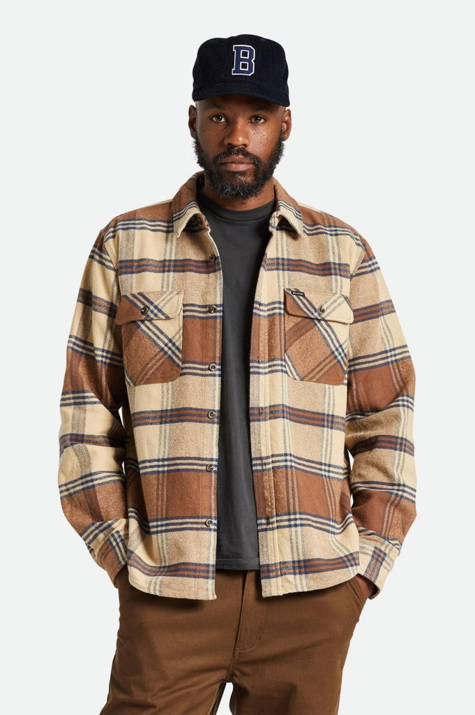 Brixton Bowery Heavyweight Flannel - Sand/Bison