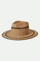 Unisex Cohen Straw Cowboy Hat in the color Tan/Black - Front Product View