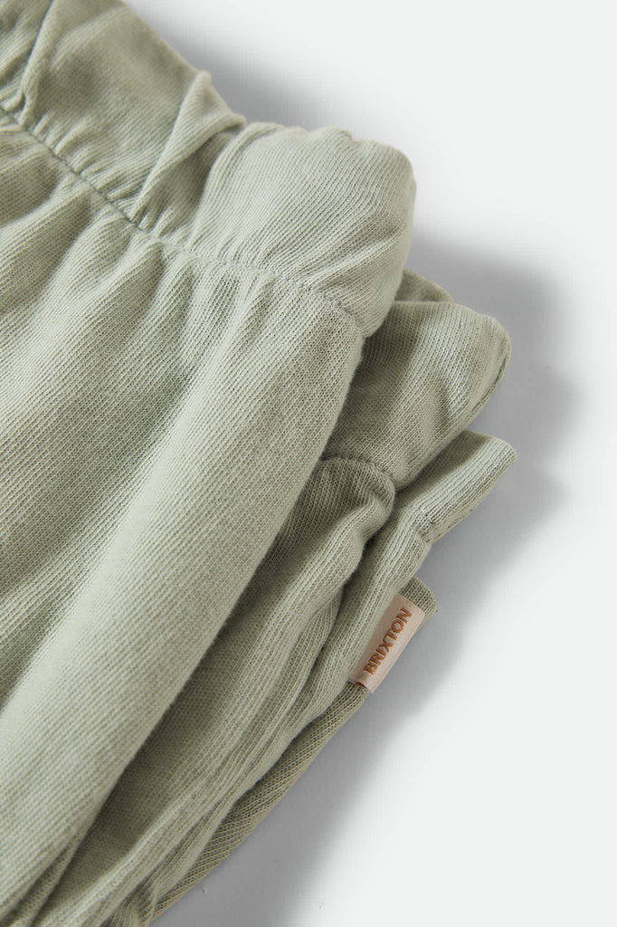 Women's Carefree Organic Garment Dyed Lounge Short in the color Sage Green - Additional Laydown image