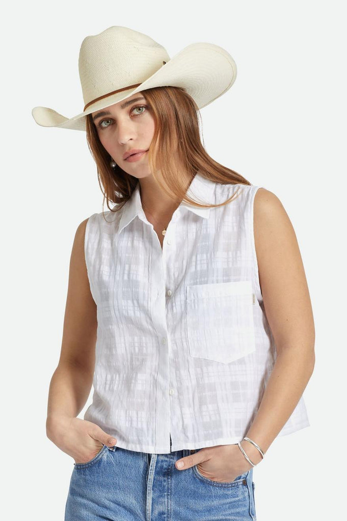 Brixton El Paso Straw Reserve Cowboy Hat - Off White