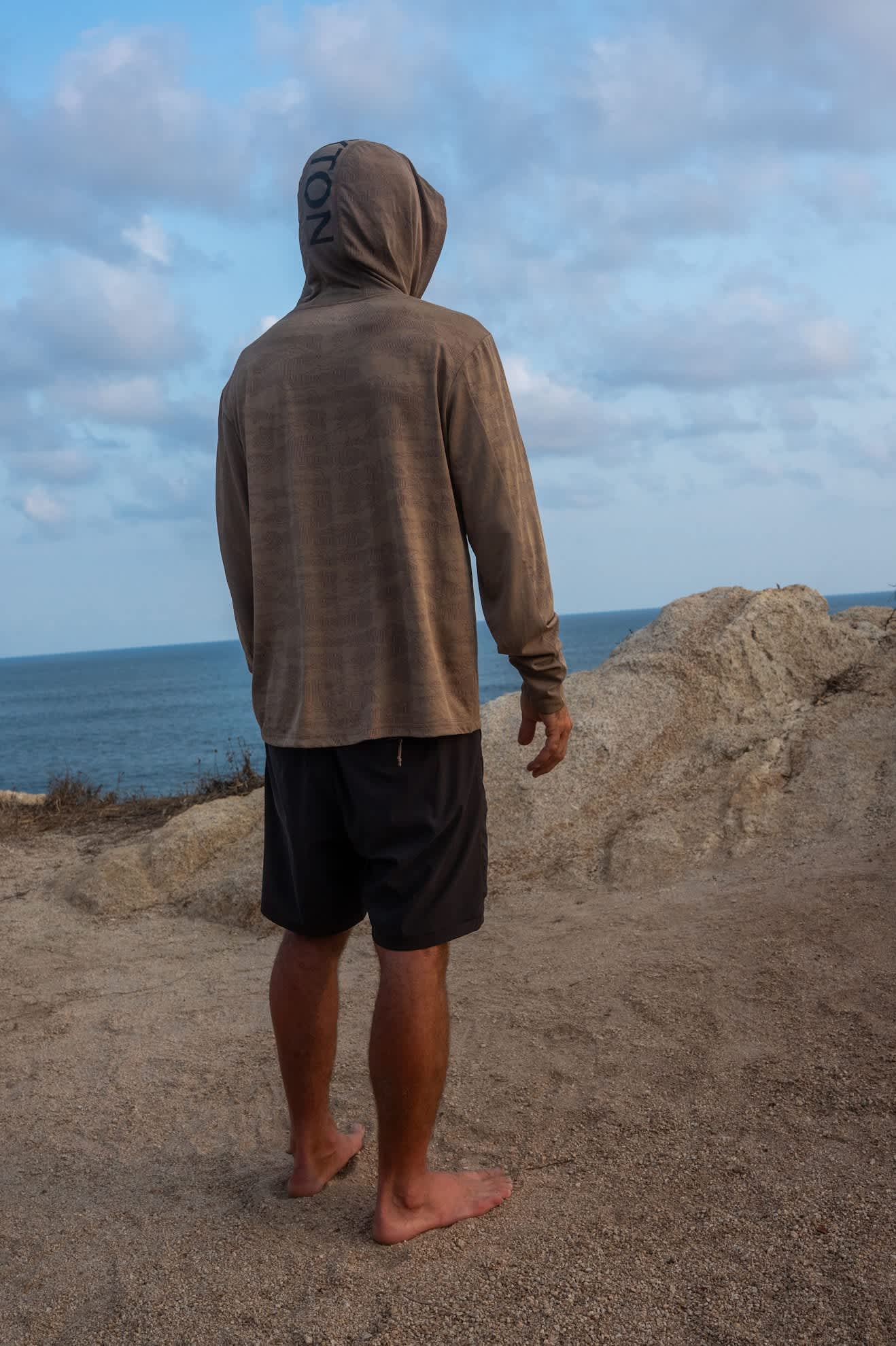 Men's Journey Long Sleeve Sun Hoodie in the color Desert Tiger Camo - Men's Lifestyle 5.0