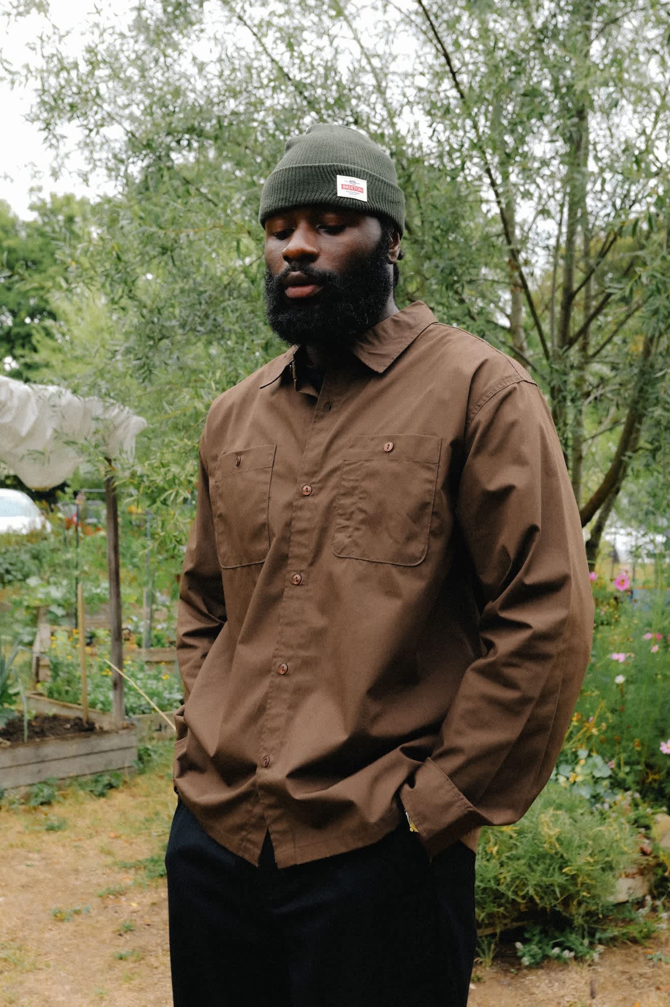 Unisex Trademark Beanie in the color Dark Olive - Men's Lifestyle 2.0