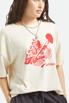 Women's Sweet Treat Oversized Boyfriend T-Shirt in the color Whitecap - Additional Fit image