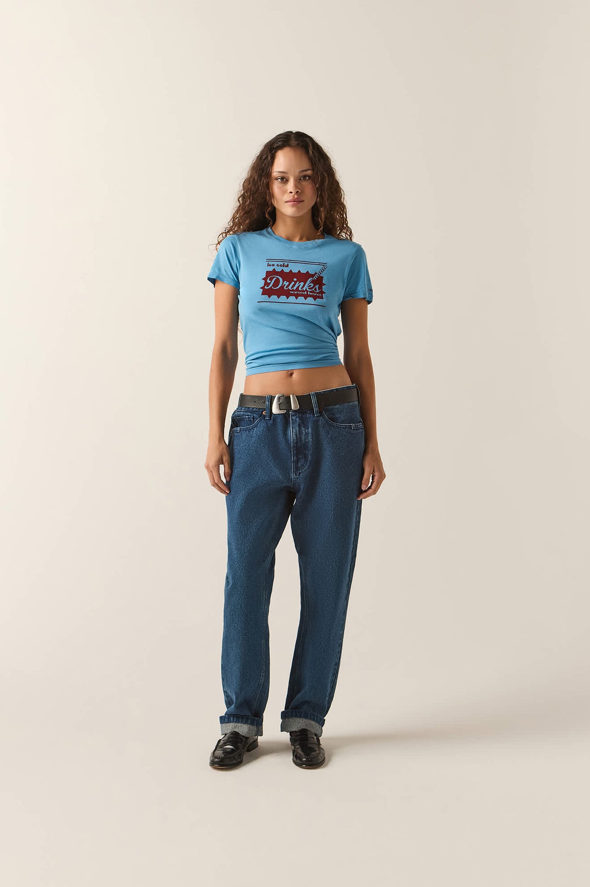 Women's Ice Cold Slim Crew T-Shirt in the color Electric Indigo - Additional Fit image