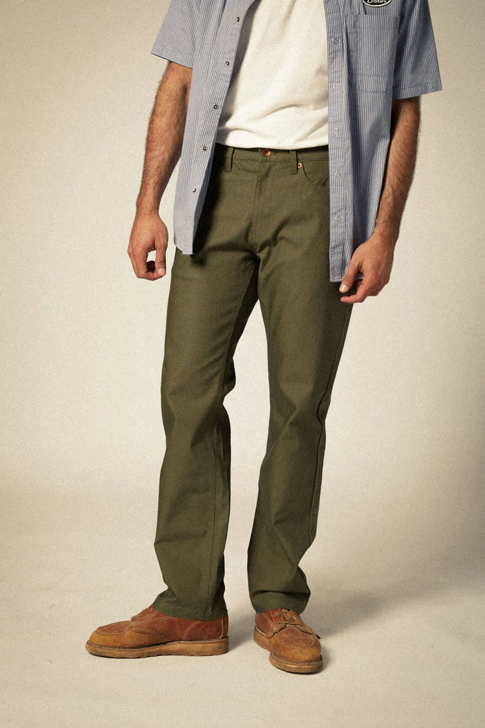 Men's Builders 5-Pocket Stretch Pant in the color Ivy Green - Men's Front View