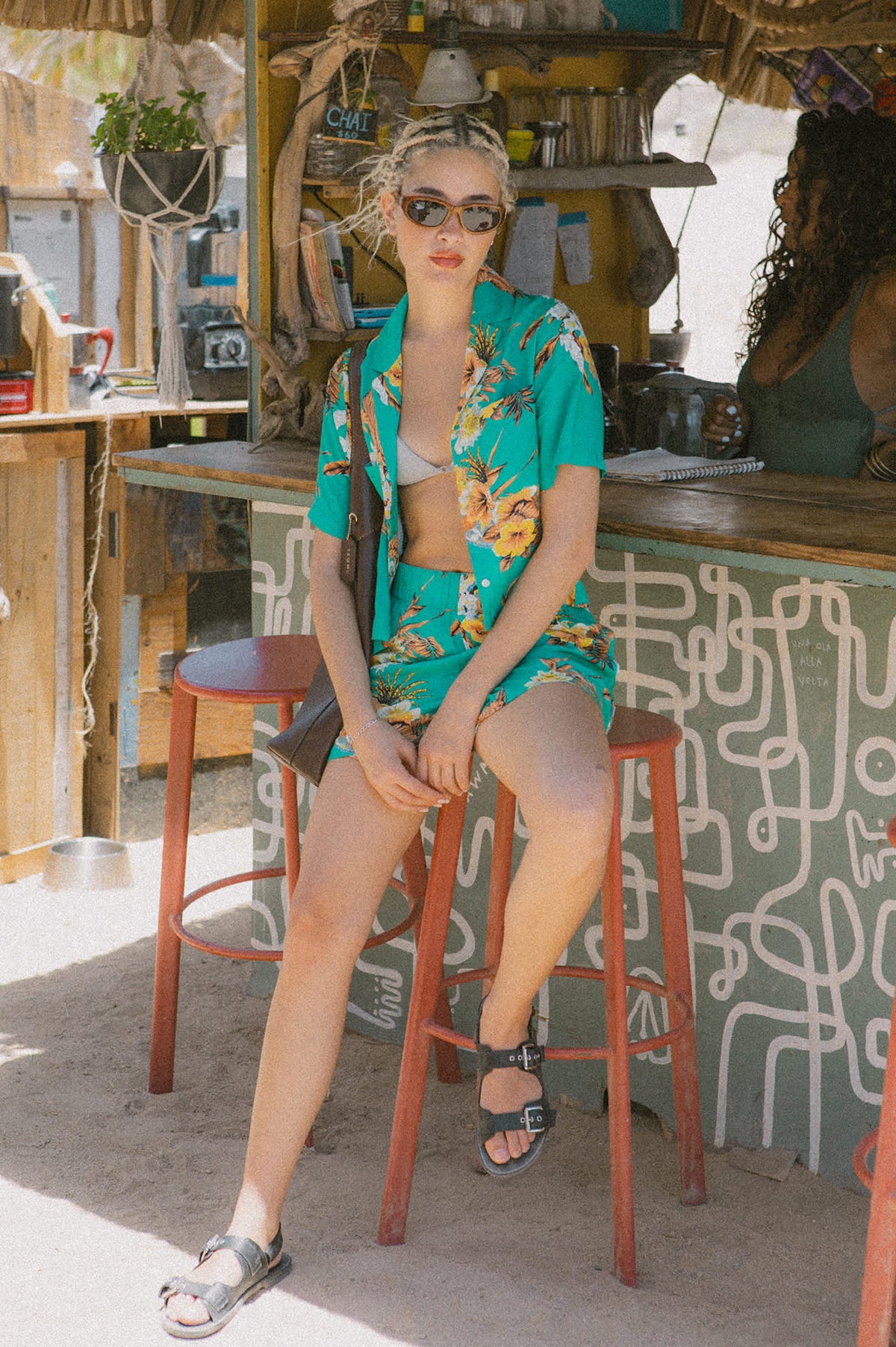 Women's Campos Lounge Short in the color Retro Green Flor Campos - Men's Lifestyle image