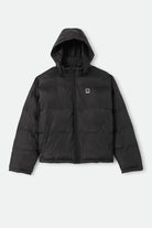 Men's Journey Puffer Jacket in the color Black - Front Product Laydown Image