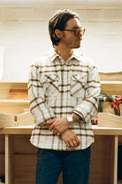Men's Fit, Extra Shot | Bowery Heavyweight L/S Flannel - Beige/Off White/Desert Palm