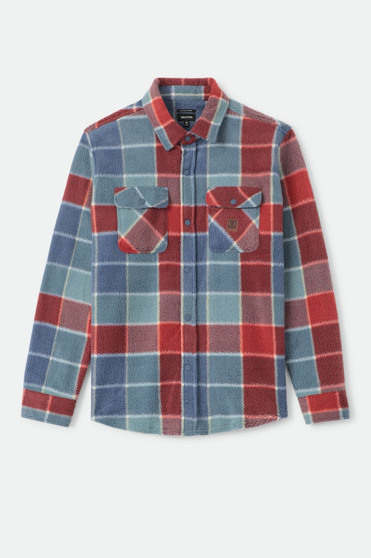 Men's Bowery Arctic Stretch Fleece in the color Blue/Red Plaid - Front Product Laydown Image