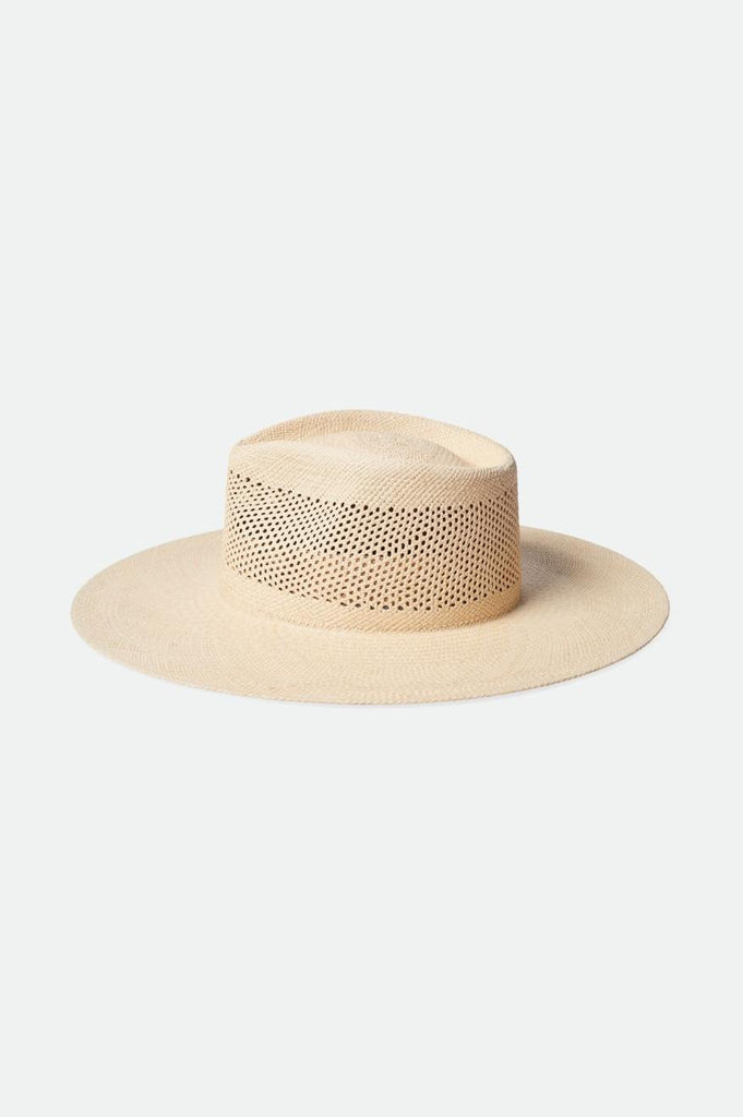 Extra Laydown Image 1 | Jo Panama Straw Rancher Hat - Catalina Sand