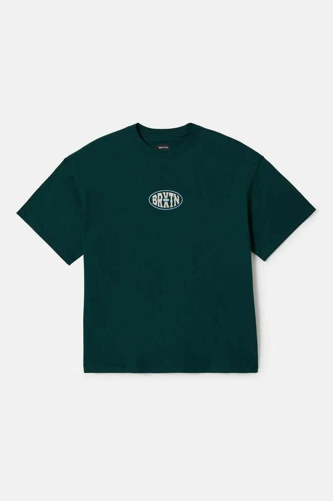 Men's Largo Heavyweight Relaxed T-Shirt in the color Deep Emerald Classic Wash - Front Product View