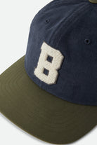 Unisex Big B Adjustable Hat in the color Washed Navy/Dark Olive - Additional Laydown image
