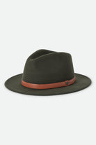 Unisex Messer Fedora in the color Ivy/Light Brown - Front Product Laydown Image