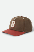 Unisex Big B Adjustable Hat in the color Walnut Brown/Red Earth - Front Product Laydown Image
