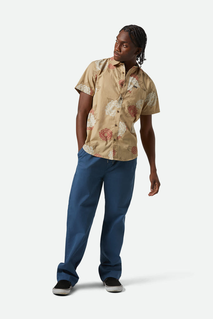 Men's Charter Print S/S Shirt in the color Cream/Painterly Floral - Men's Side View