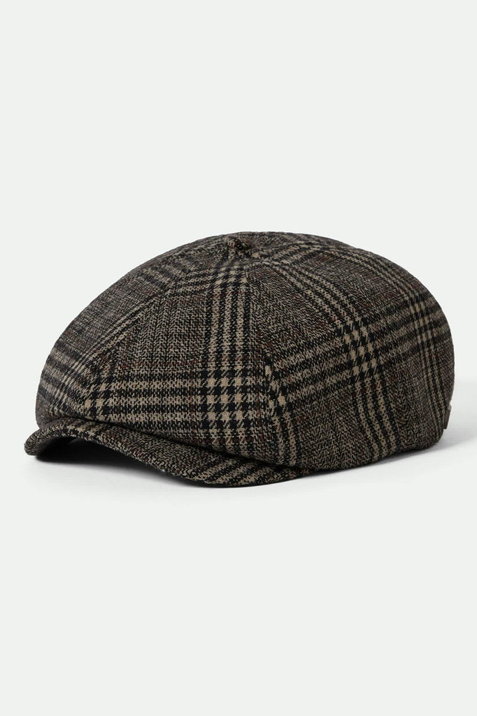 Unisex Brood Newsboy Cap in the color Khaki/Brown Plaid - Front Product View