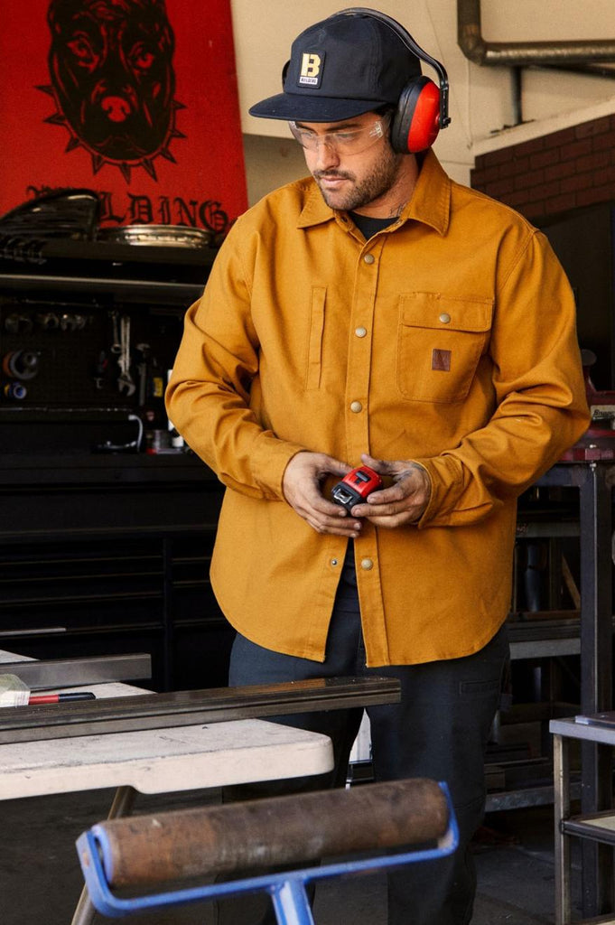 Brixton Builders Stretch L/S Overshirt - Golden Brown