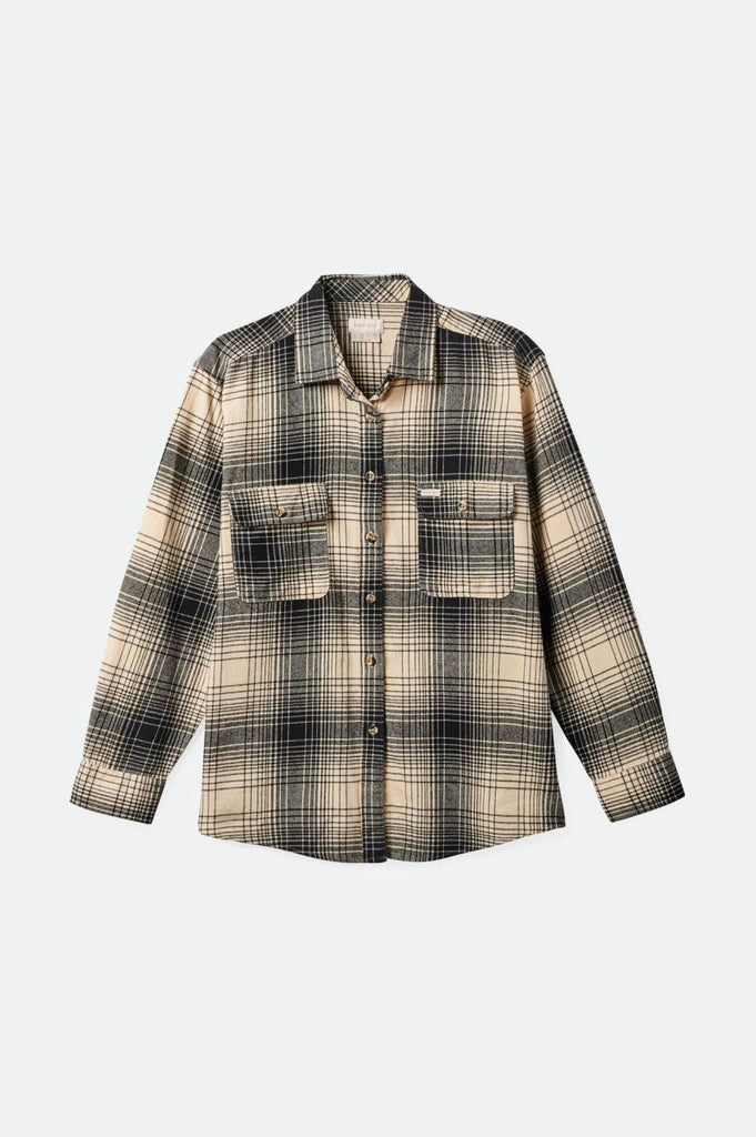 Brixton Bowery Boyfriend L/S Flannel - Biscotti/Black