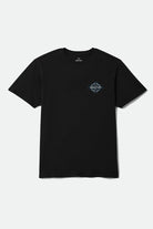Men's Lowry Standard T-Shirt in the color Black Worn Wash - Front Product Laydown Image