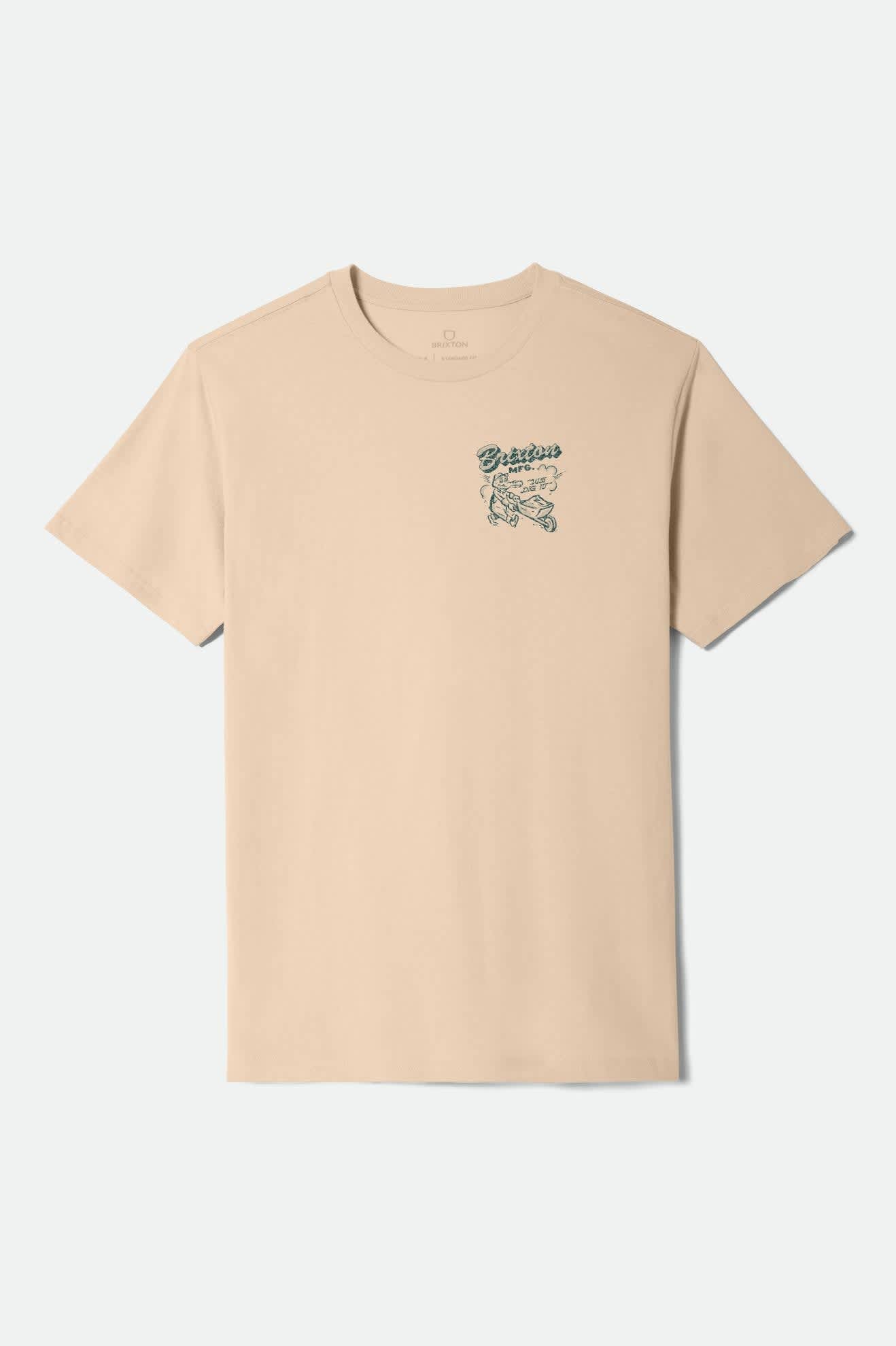 Men's Dig It S/S Standard T-Shirt in the color Cream - Front Product View