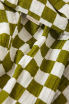 Women's The Lola Lounge Pant in the color Sublime Green Checkerboard - Additional Laydown image