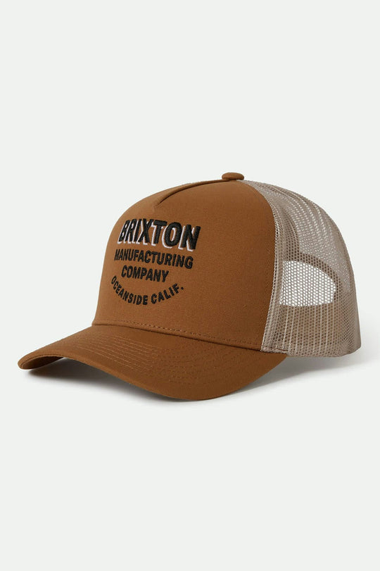 Unisex Redoubt Netplus Trucker Hat in the color Washed Copper/Sand - Front Product View