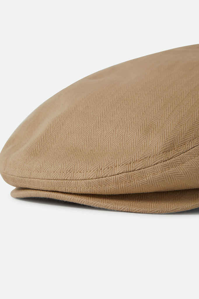 Unisex Hooligan Lightweight Flat Cap in the color Khaki/Sand Herringbone - Additional Laydown image